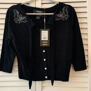 MOD CLOTH COLLECTIF BAT BLACK HALLOWEEN GOTH CARDIGAN LARGE